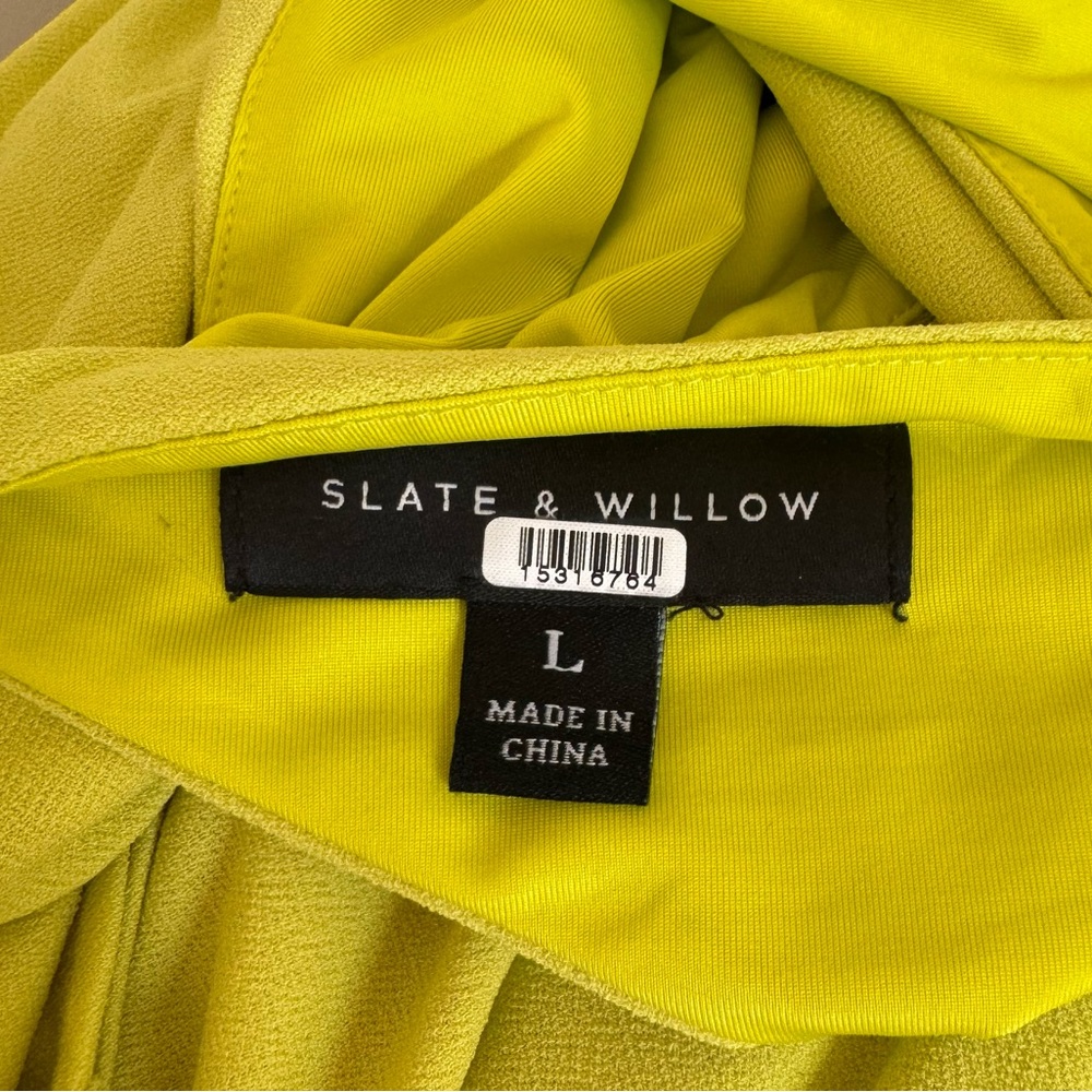 Slate & Willow Open Back Maxi Dress Lime Green Size Large - Picture 5 of 6